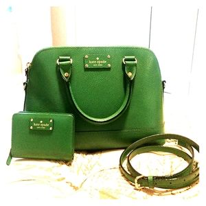 Kate Spade Kelly Green Bag and matching Wallet